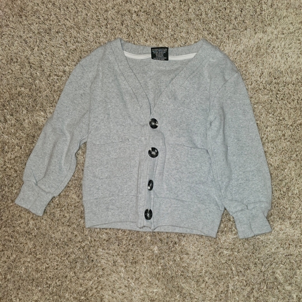 Little Bipsy Gray Button-Up Kids Sweater